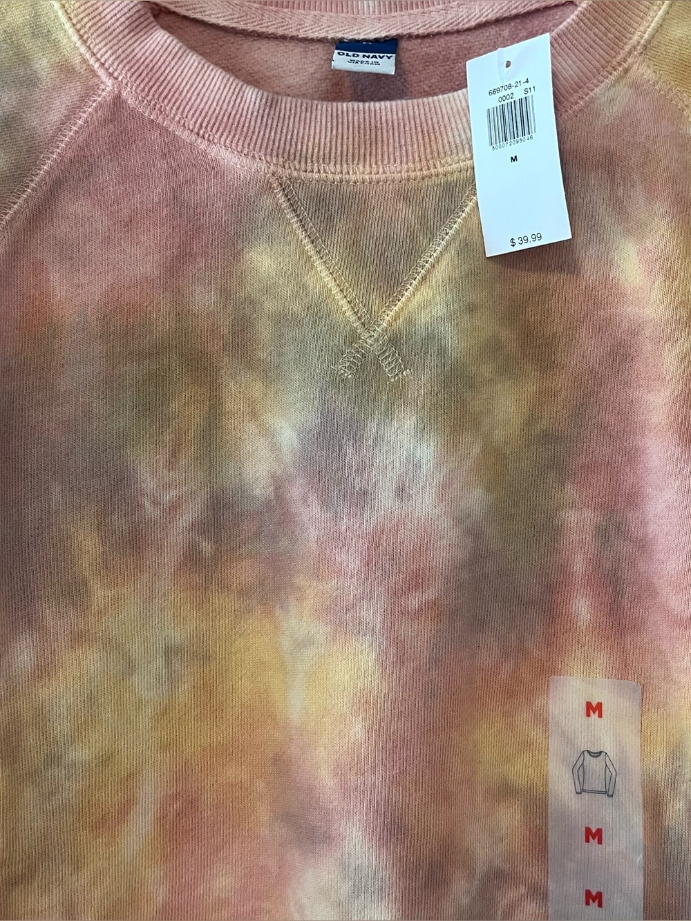 Women’s Tie-Dye Sweatshirt and Jogger Set - Pink Multi - Picture 3 of 3